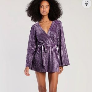 Lulus Metallic Purple Romper
